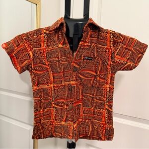 Tanoa Tribal Orange and Black Patterned Shirt